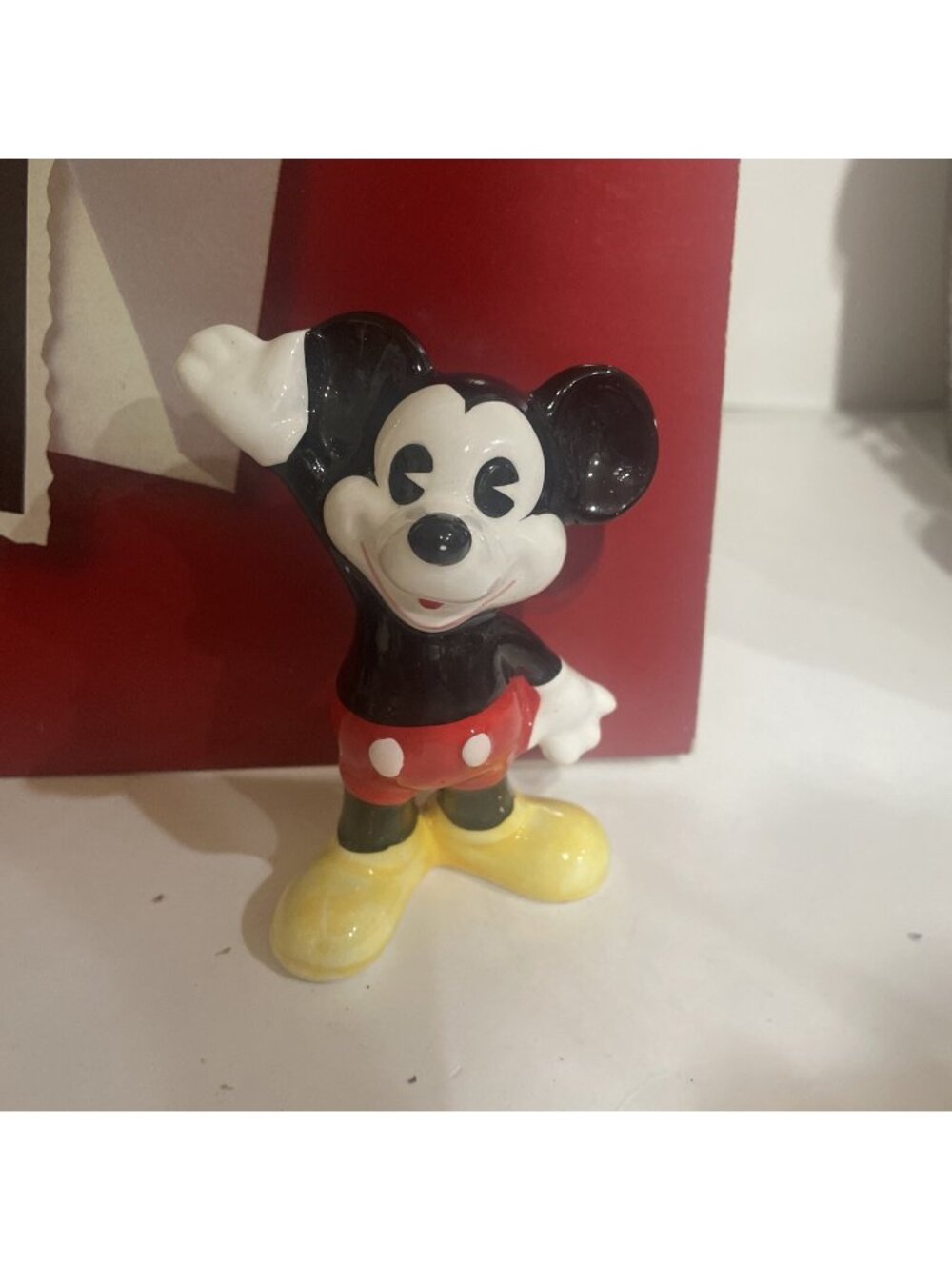 Mickey Mouse-Walt Disney Mickey Mouse Ceramic Figurine Approx 4"